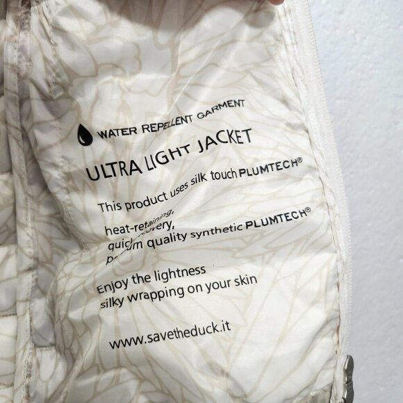Save the Duck Off-White Hooded Puffer Jacket - Picture 6 of 6